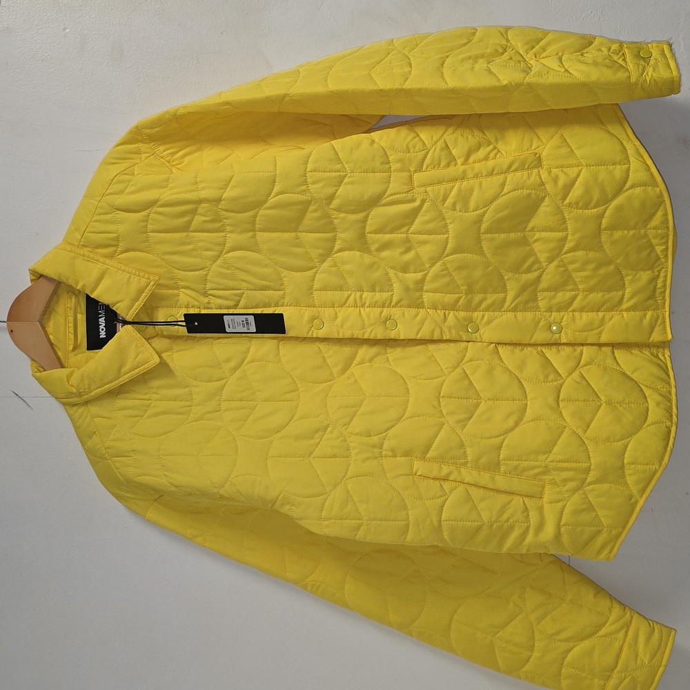 Fashion Nova Yellow Quilted Fall Jacket Size MEDIUM